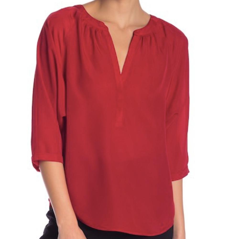 Joie Yareli Split Neck Chiffon Blouse